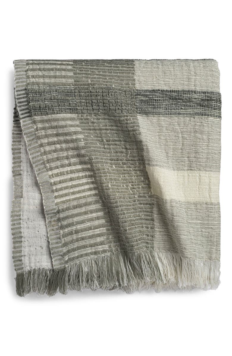 Crane Air Zen Garden Plaid Throw, Main, color, Green