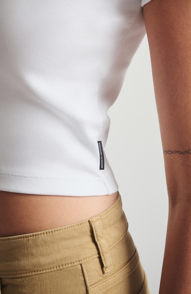 Brooklyn Industries Crop Rib T-Shirt, Alternate, color, White