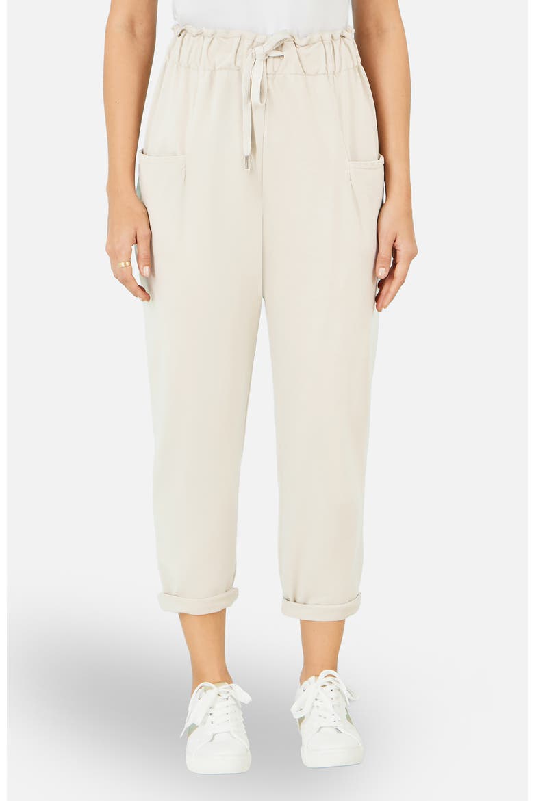 Cotton Relaxed Stretch Trousers, Main, color, Chalk