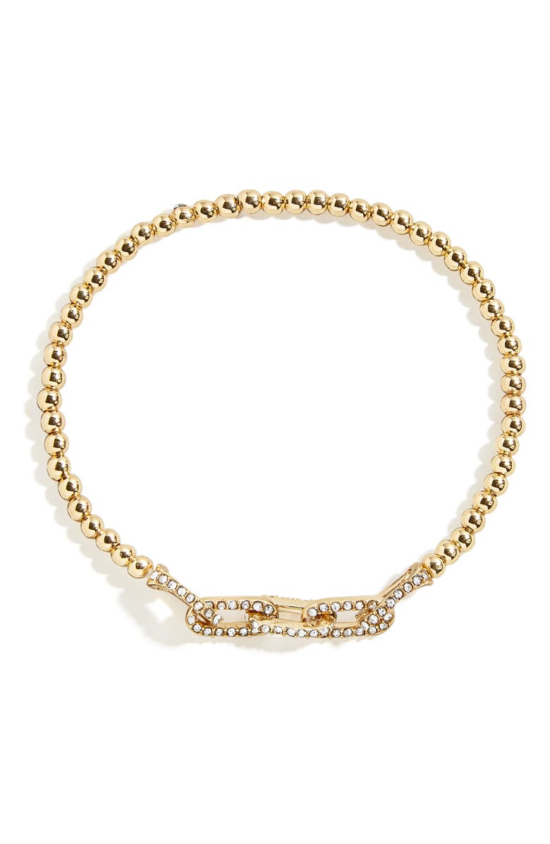 BaubleBar Pavé Chain Link Bracelet, Main, color, Clear