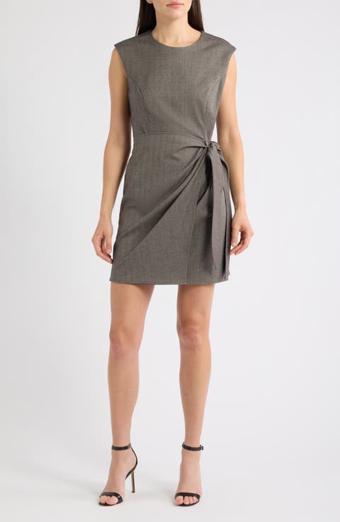 One-Shoulder Abstract Print Dress