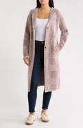 Love Token Plaid Hooded Cardigan Duster