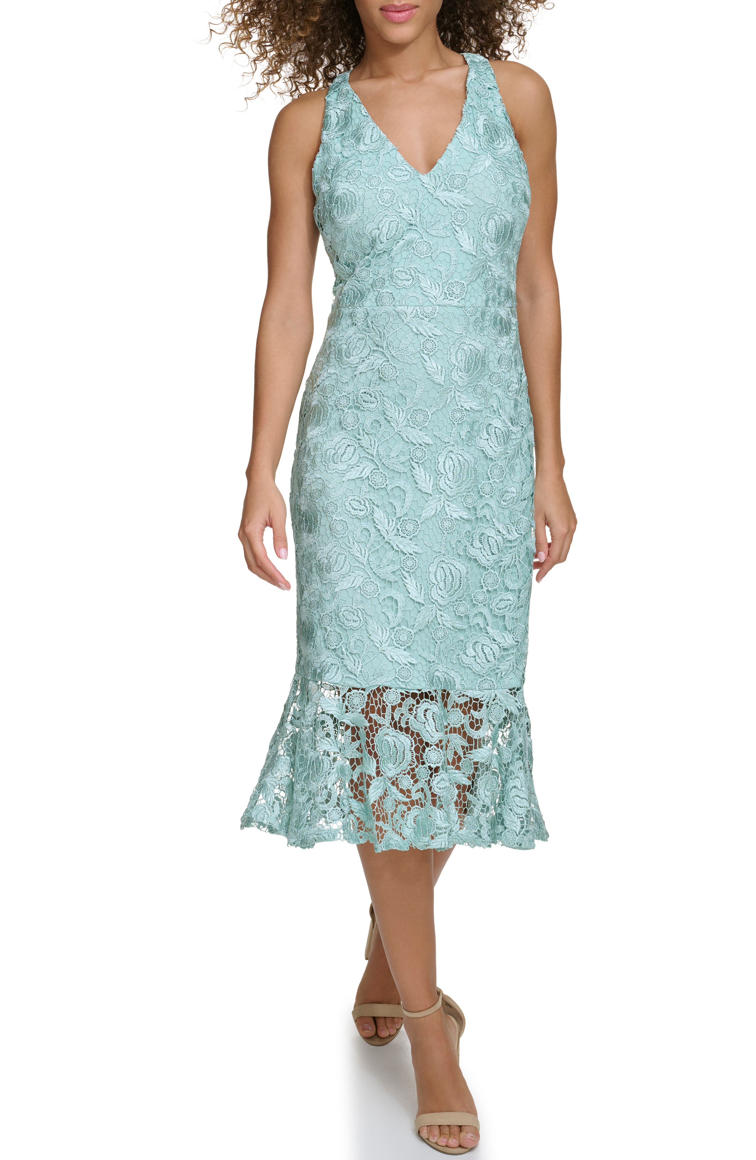 Siena Floral Lace Halter Dress