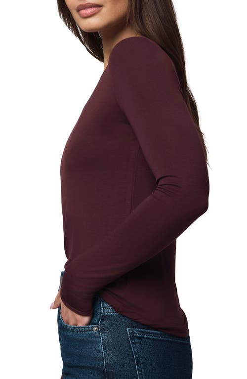 Splendid Long Sleeve Crewneck T-shirt In Burgundy