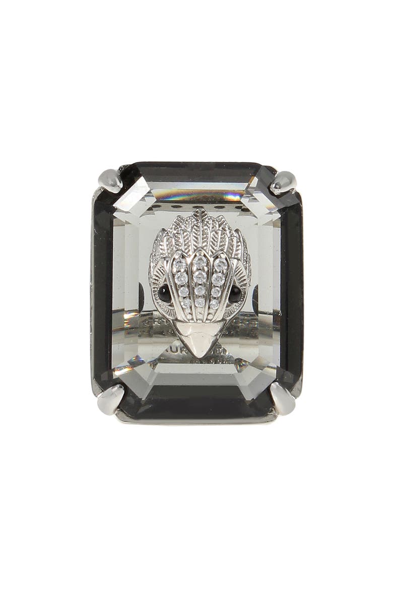 Kurt Geiger London Emerald Cut Crystal Cocktail Ring, Alternate, color, 