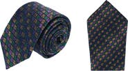 Trafalgar Carnival Diamond Multi-Colored Necktie and Pocket Square Bundle
