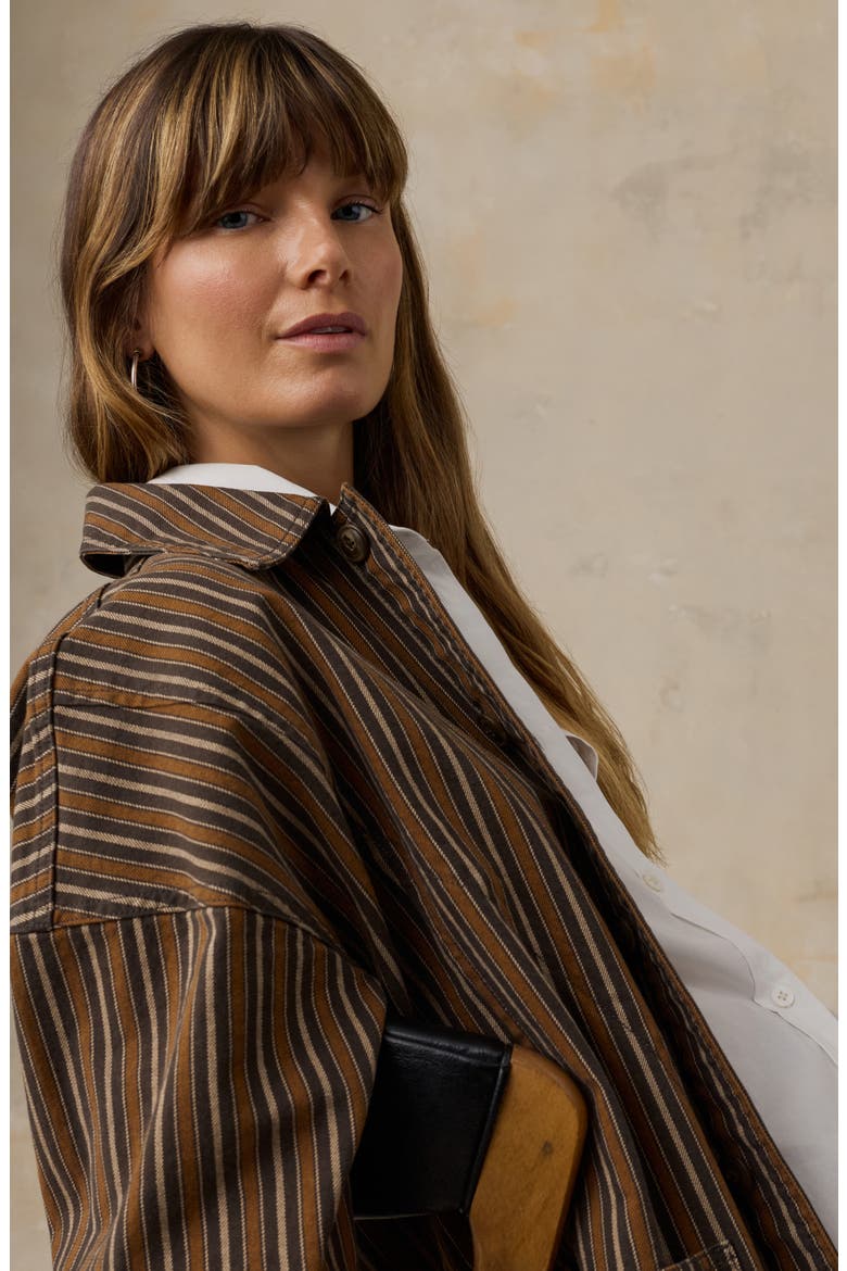 Tide Stretch Organic Cotton Twill Chore Jacket, Alternate, color, MAPLE COVE STRIPE
