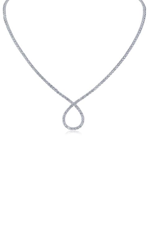 Cubic Zirconia Infinity Loop Tennis Necklace