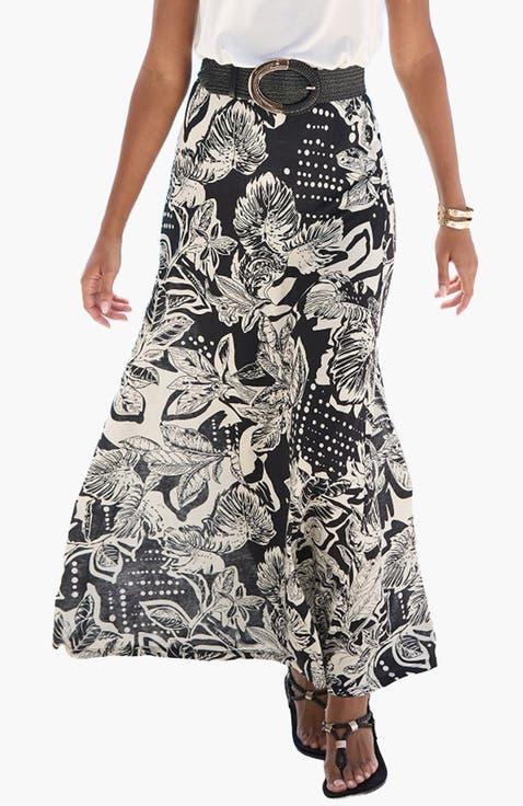 Patterned Maxi Skirt