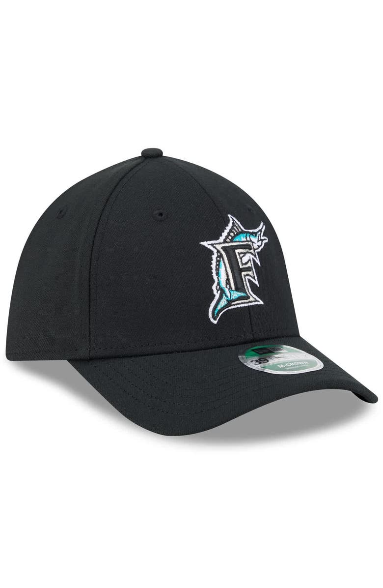 New Era Men's New Era Black Florida Marlins Player Replica 39THIRTY M-Crown Flex Hat, Alternate, color, Black