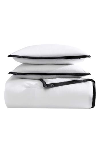 Betsey Johnson Signature Hotel Solid Comforter & Sham Set In White/black