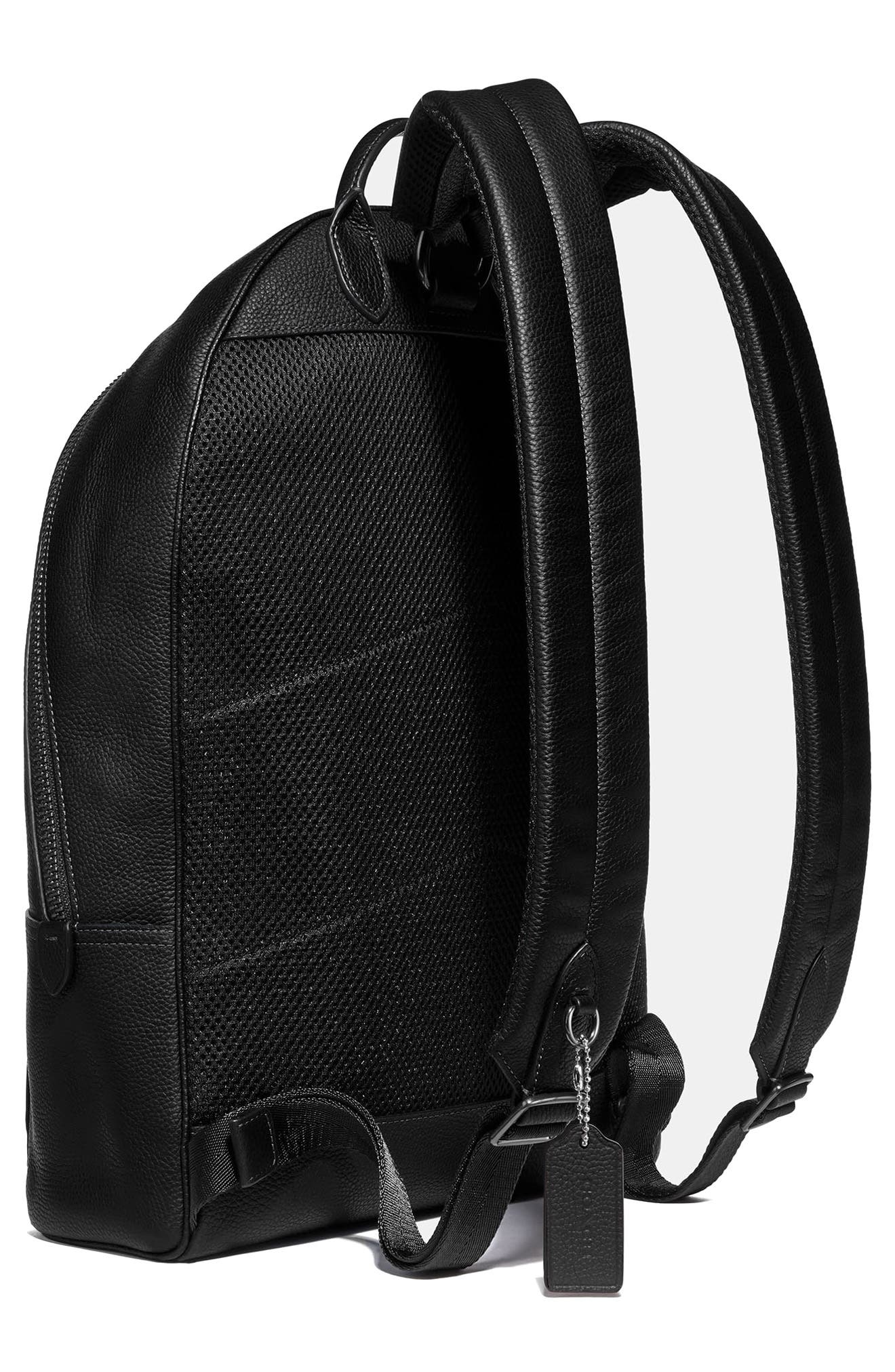 COACH Metropolitan Polished Pebble Leather Backpack, Alternate, color, 