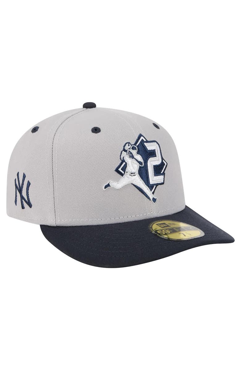 New Era Men's New Era Derek Jeter Gray New York Yankees 59FIFTY Fitted Hat, Main, color,