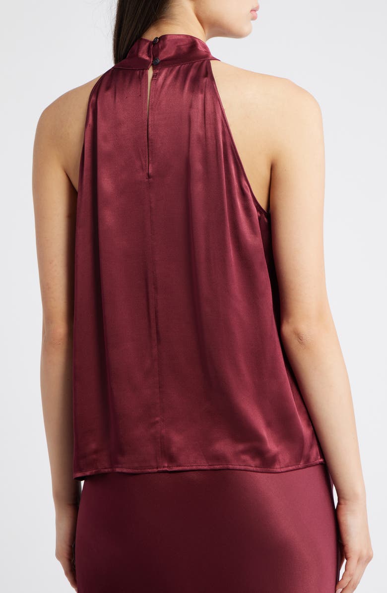 Rails Leah Satin Crepe Halter Top, Alternate, color, Garnet