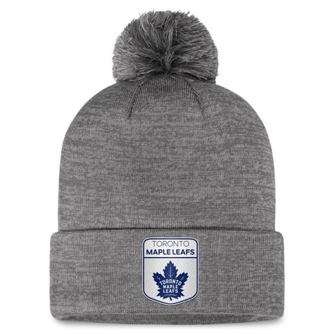 Men's Fanatics Branded  Gray Toronto Maple Leafs Authentic Pro Home Ice Cuffed Knit Hat with Pom