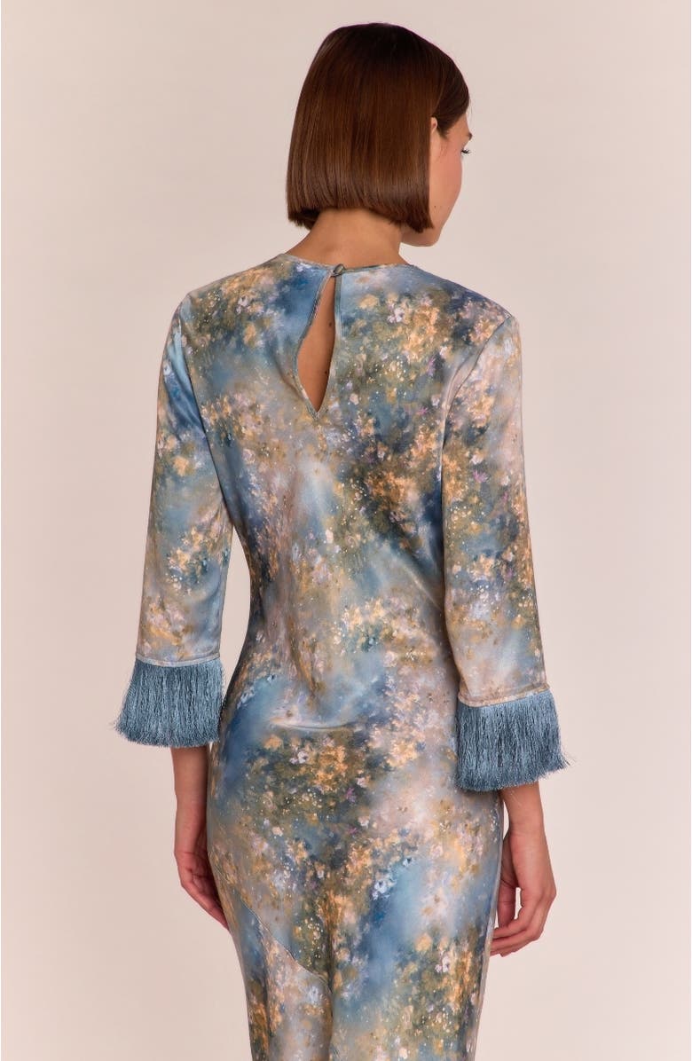 Rewritten Dolly Fringe Sleeve Dress, Alternate, color, Blue Print