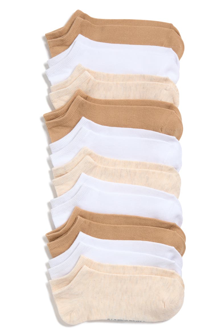 Missy Basic Assorted 10-Pack Ankle Socks, Main, color, OATMEAL HEATHER