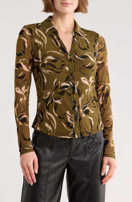 Sanctuary Long Sleeve Mesh Button-Up Shirt