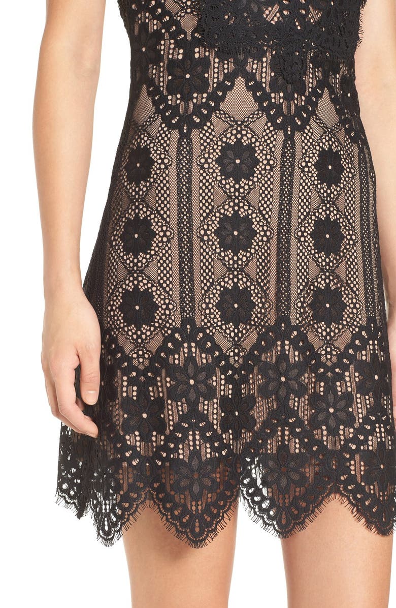 For Love & Lemons x Nordstrom 'Lyla' Lace Minidress, Alternate, color,