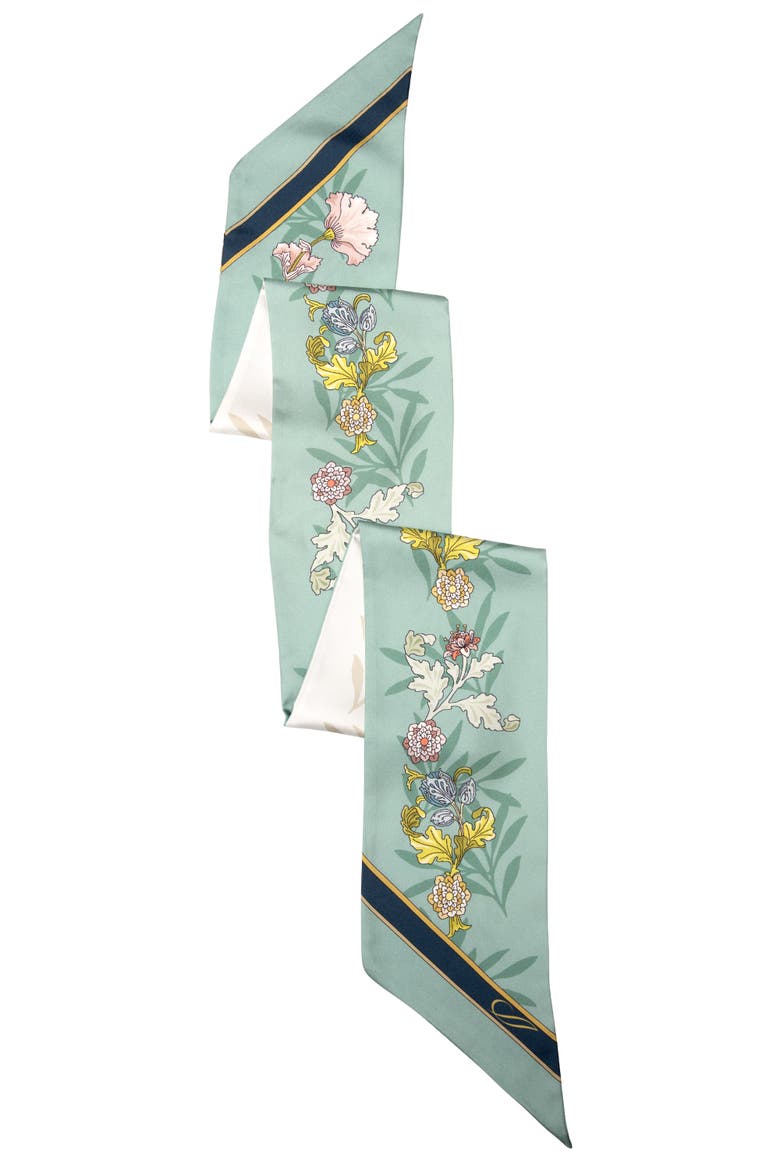Sabrina - Skinny Silk Scarf, Alternate, color, Pale Aqua