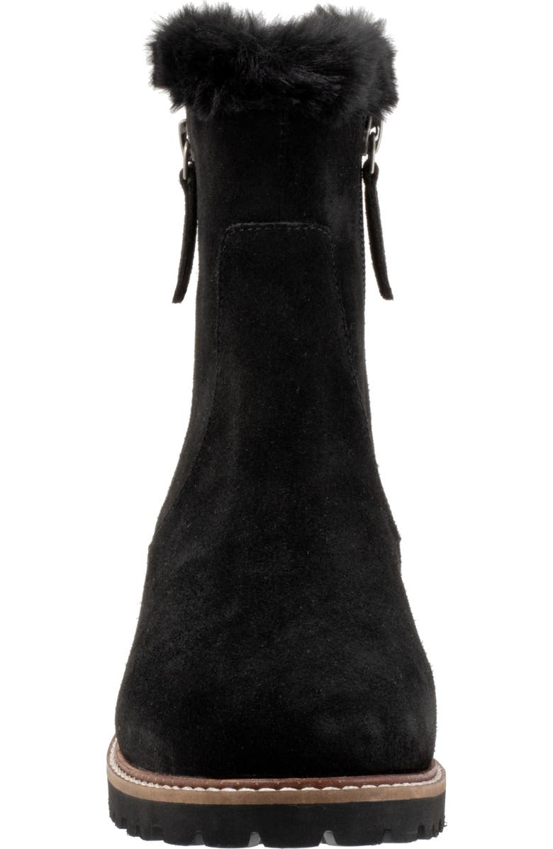 Trotters Forever Faux Shearling Trim Boot, Alternate, color, Black Suede