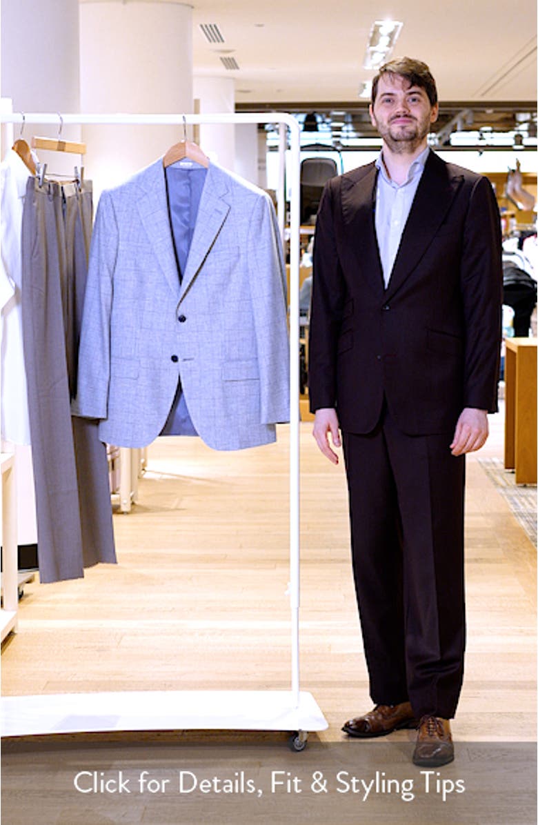 Hartford Classic Fit Light Blue Glen Check Wool Sport Coat, sales video thumbnail