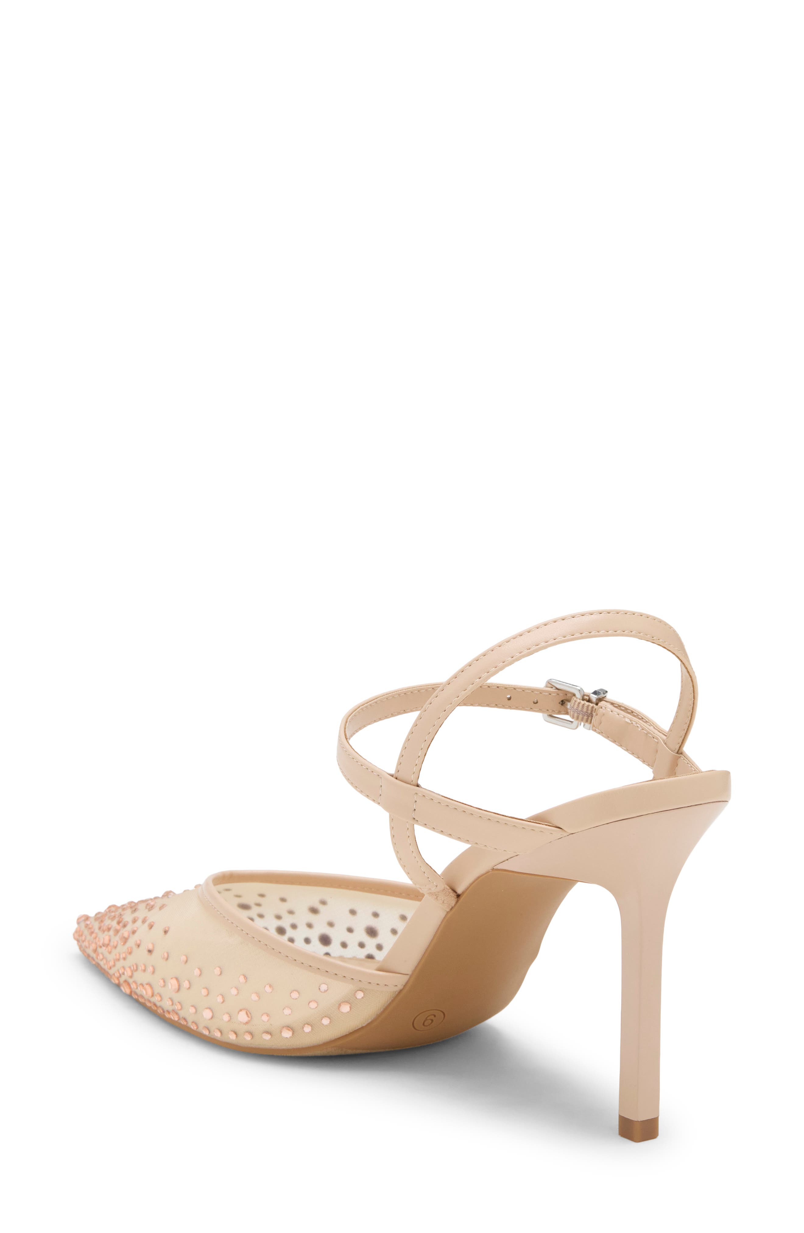 Zandaya Lace Ankle Strap Pump, Alternate, color, BEIGE CHAMPAGNE