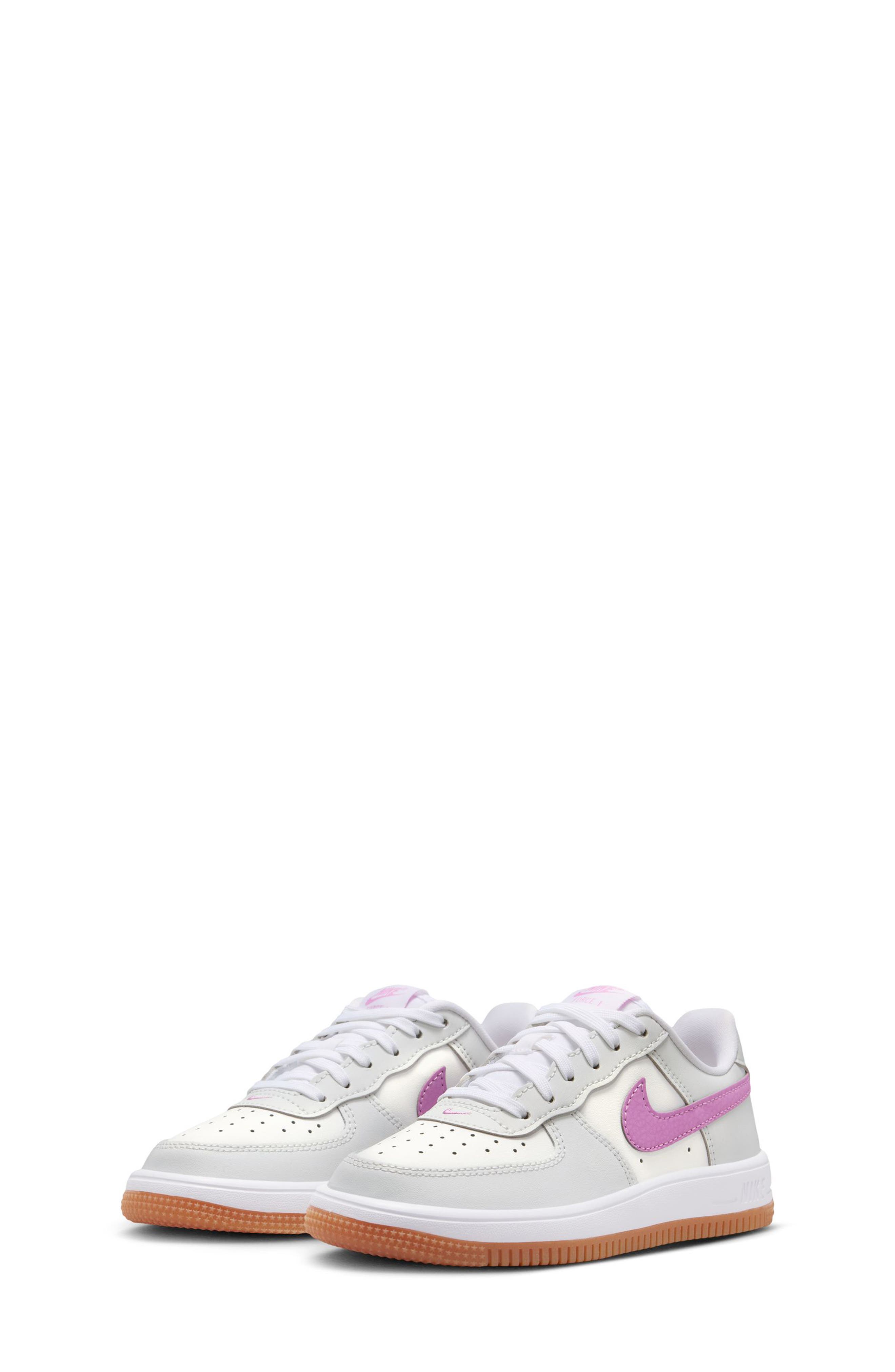 Kids' Air Force 1 Sneaker, Alternate, color, WHITE/ MAGENTA/ OFF WHITE