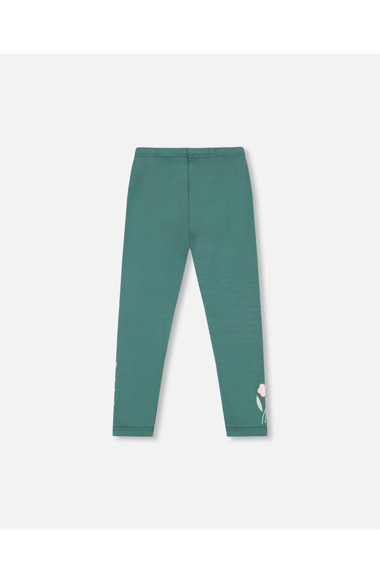 Deux par Deux Leggings with Flower, Alternate, color, Dark Green