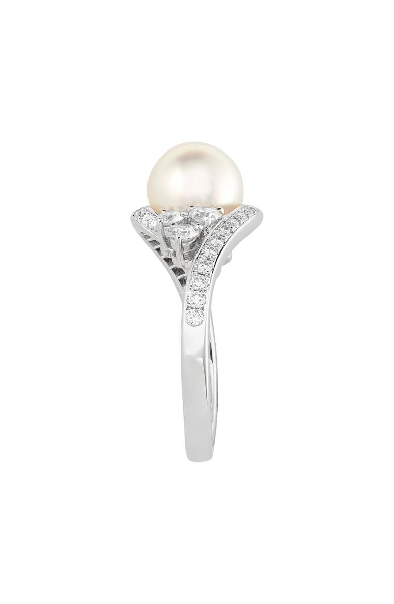 Mikimoto Classic Pearl & Diamond Ring, Alternate, color, 18Kw