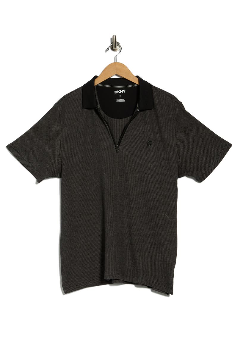 DKNY SPORTSWEAR Sumit Half Zip Knit Polo, Alternate, color, Black