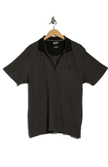 Dkny Sportswear Sumit Half Zip Knit Polo In Gray