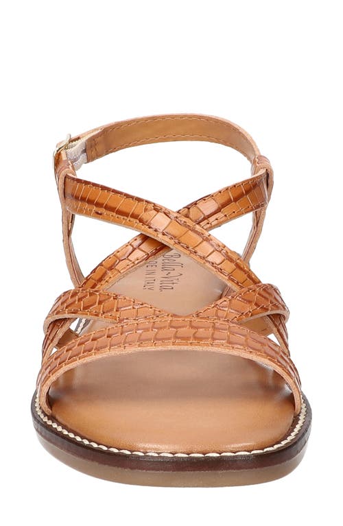 Bella Vita Tya Strappy Sandal In Natural Croco Italian Leather
