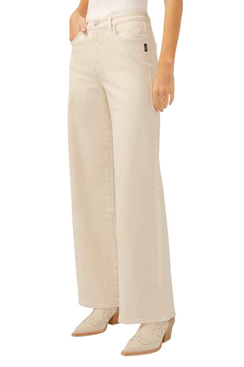 Highly Desirable High Waist Ultra Wide Leg Jeans, Alternate, color, SAND