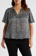Vince Camuto Floral Tie Neck Top