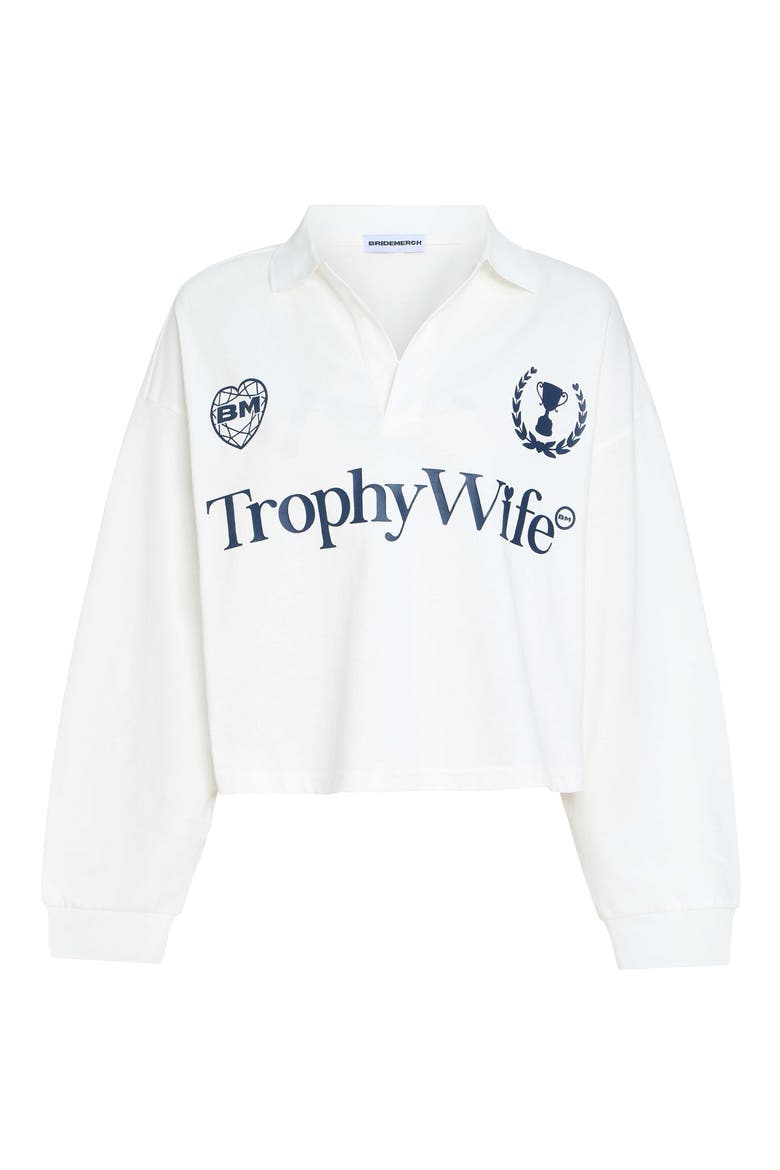 Trophy Wife Boxy Rugby L/S, Main, color, White
