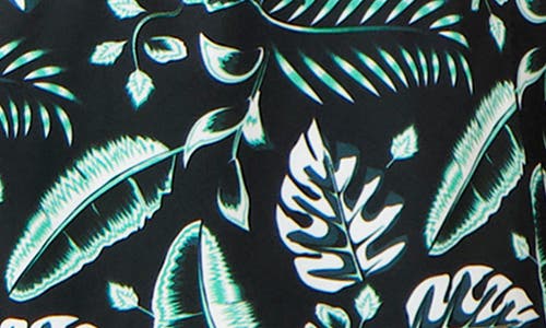 Sunset X Vine Leaf Print Swim Trunks