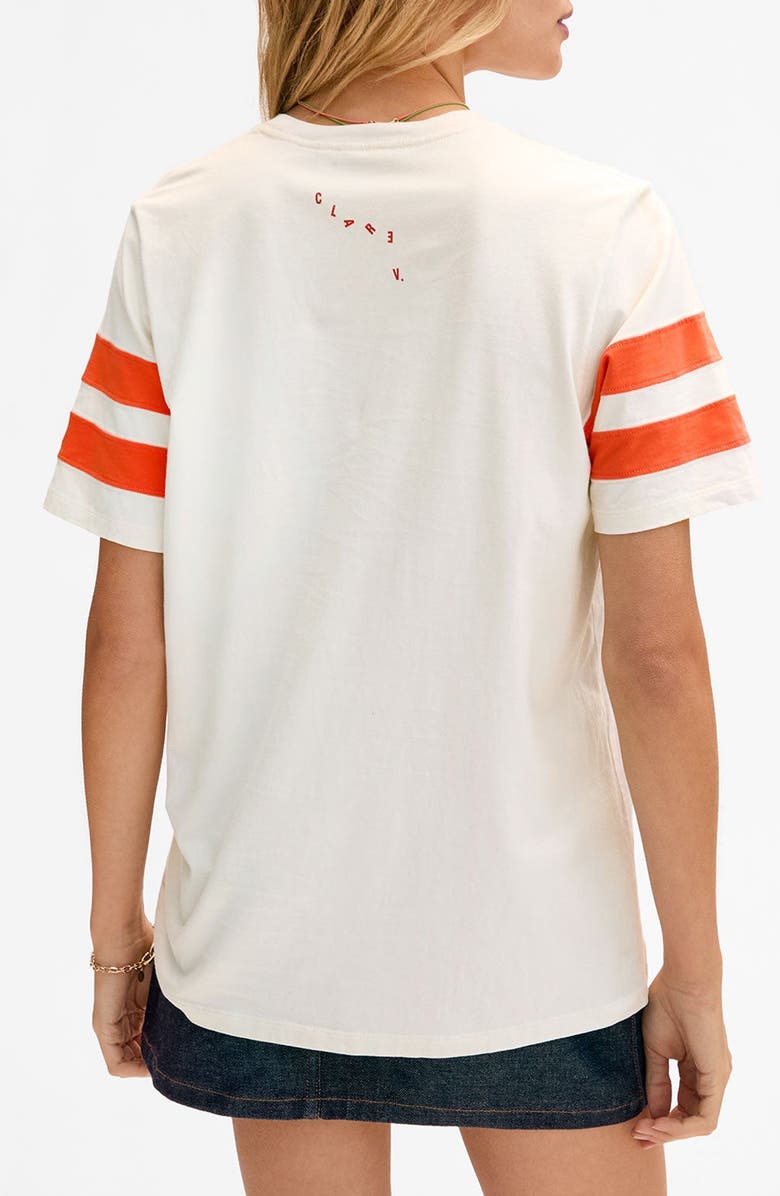 Clare V. Original Varsity T-Shirt, Alternate, color, Cream