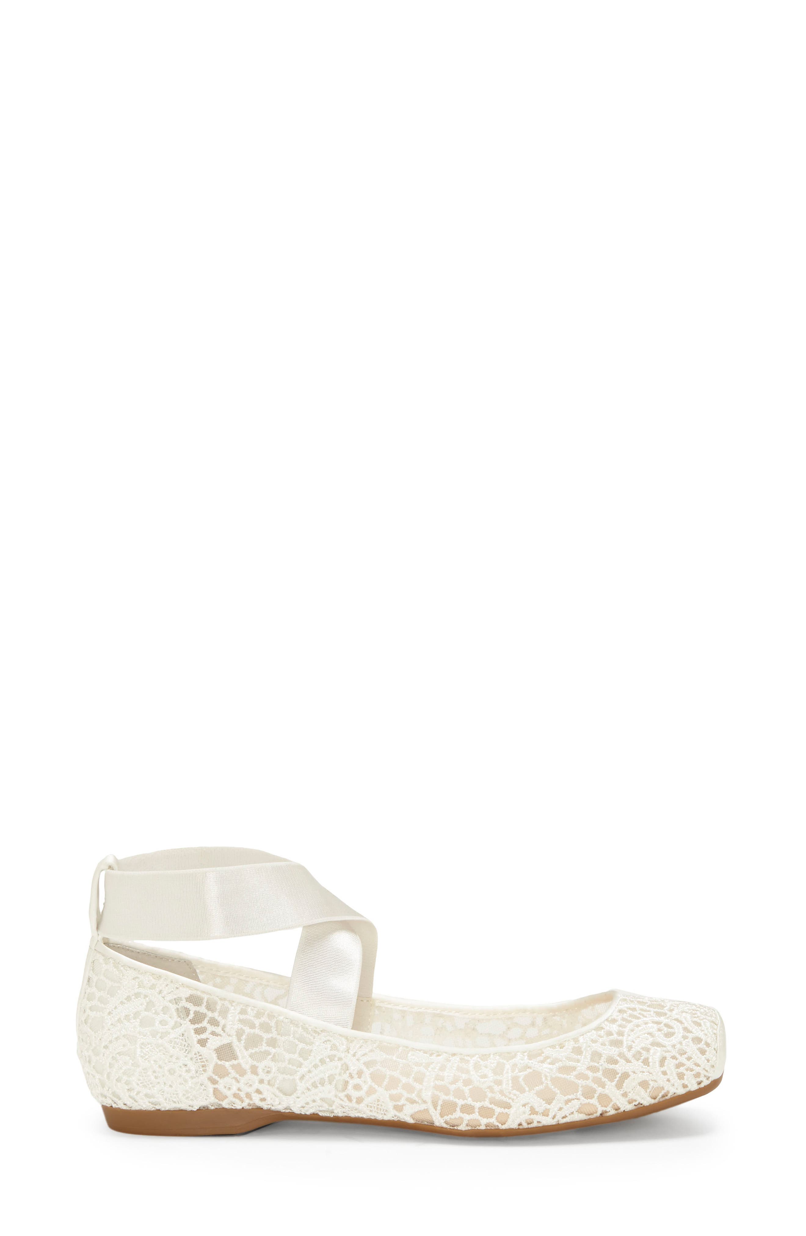 Maggda Cross Strap Flat, Alternate, color, WHITE