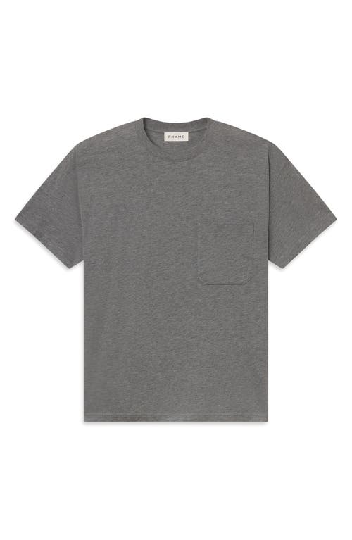 FRAME Relaxed Pima Cotton Pocket T-Shirt in Light Grey Melange at Nordstrom, Size Medium