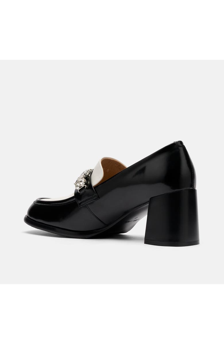 MARC NOLAN Margot Leather Penny Loafer Block Pumps, Alternate, color, Black/White
