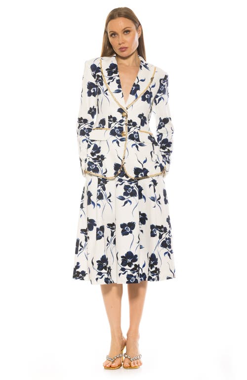Alexia Admor Illia Skirt In Blue Floral