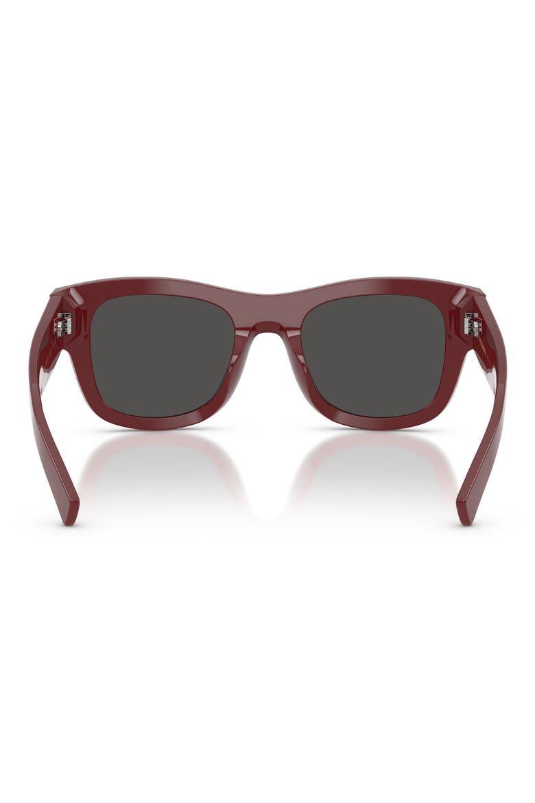 50mm Square Sunglasses, Alternate, color, BORDEAUX / DARK GREY