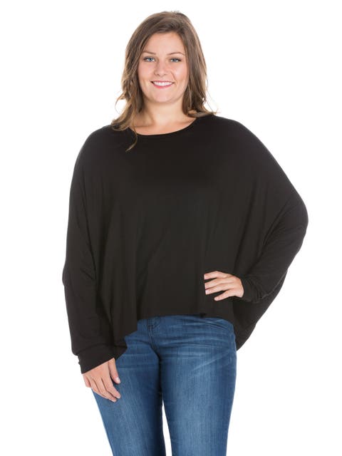 Plus Size Oversized Long Sleeve  Dolman Top