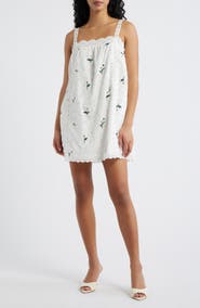 Line & Dot Marguerite Embroidered Eyelet Sleeveless Minidress