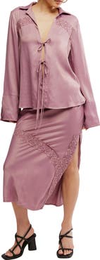 Free People Lucia Tie Top & Maxi Skirt Set