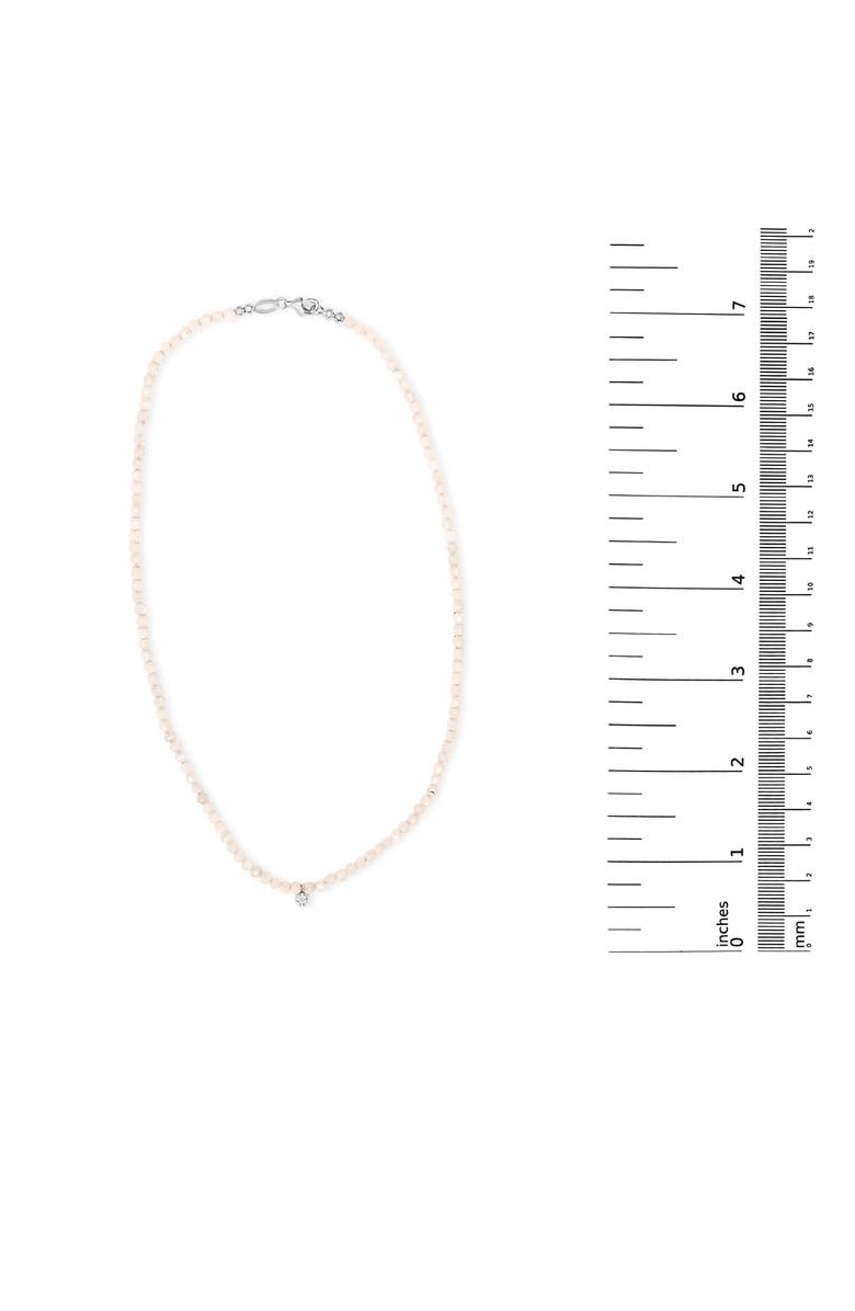 Haus of Brilliance Sterling Silver Moonstone Bead Station Necklace with Diamond Accent, Alternate, color, Silver