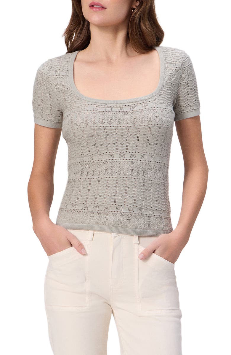 PAIGE Etoile Mixed Stitch Cotton Blend Sweater, Main, color, Sea Mist