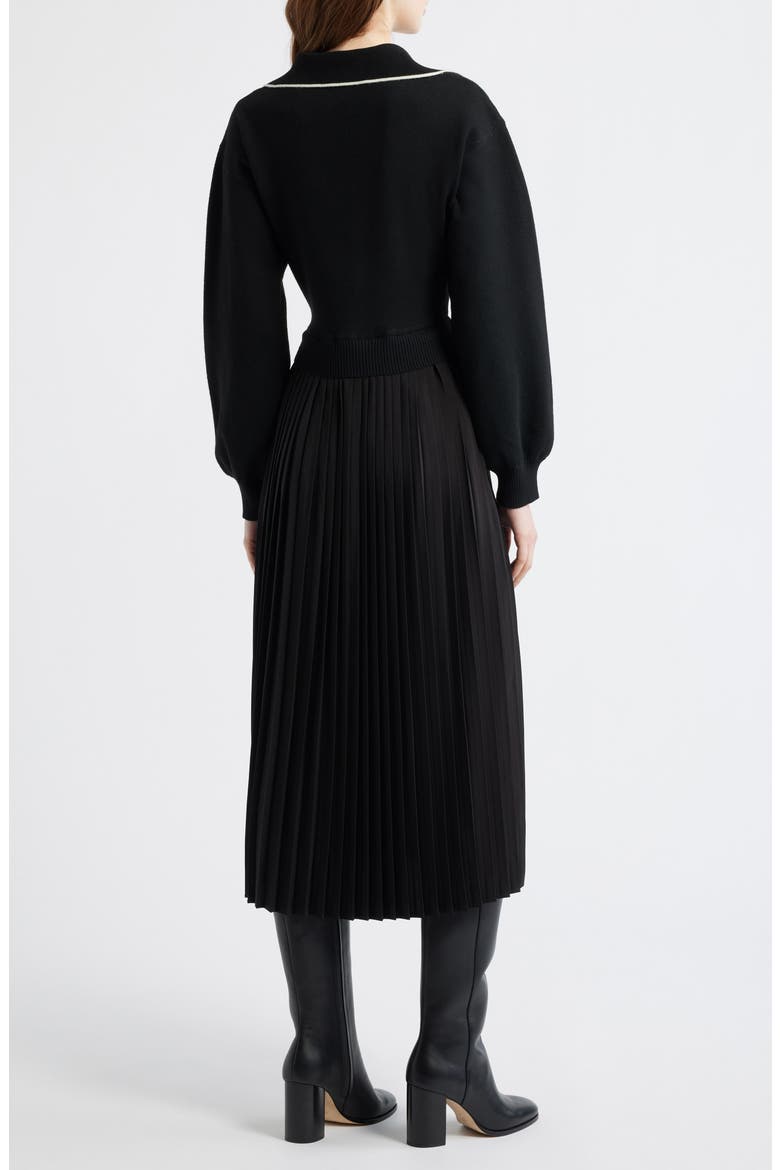 Long Sleeve Twofer Sweater Dress, Alternate, color, BLACK/ IVORY