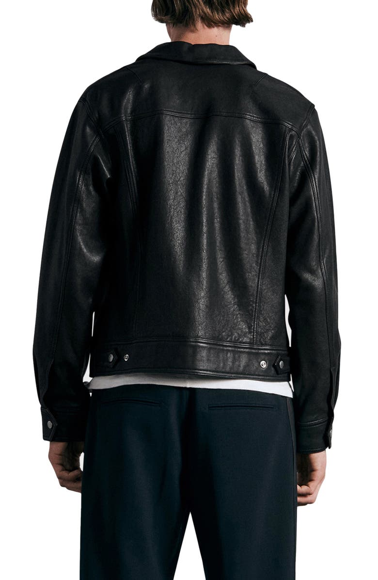 rag & bone Owen Leather Trucker Jacket, Alternate, color,